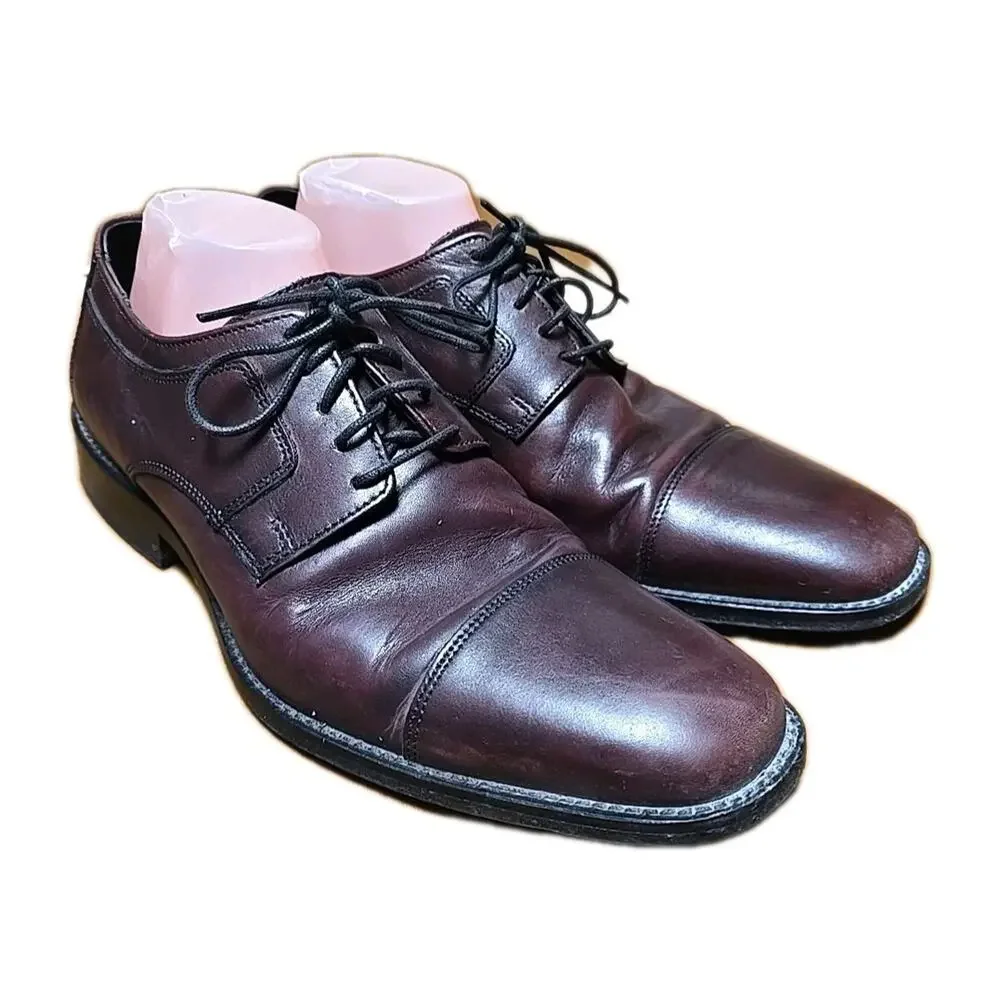 Murphy by Johnston & Murphy Burgundy Cap Toe Oxford Dress Shoes Men's Size 10.5M